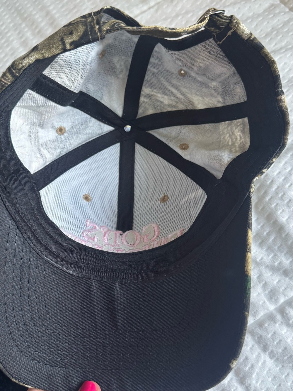 God's Favorite Pink Embroidered Camo Cap - Picture 2 of 2